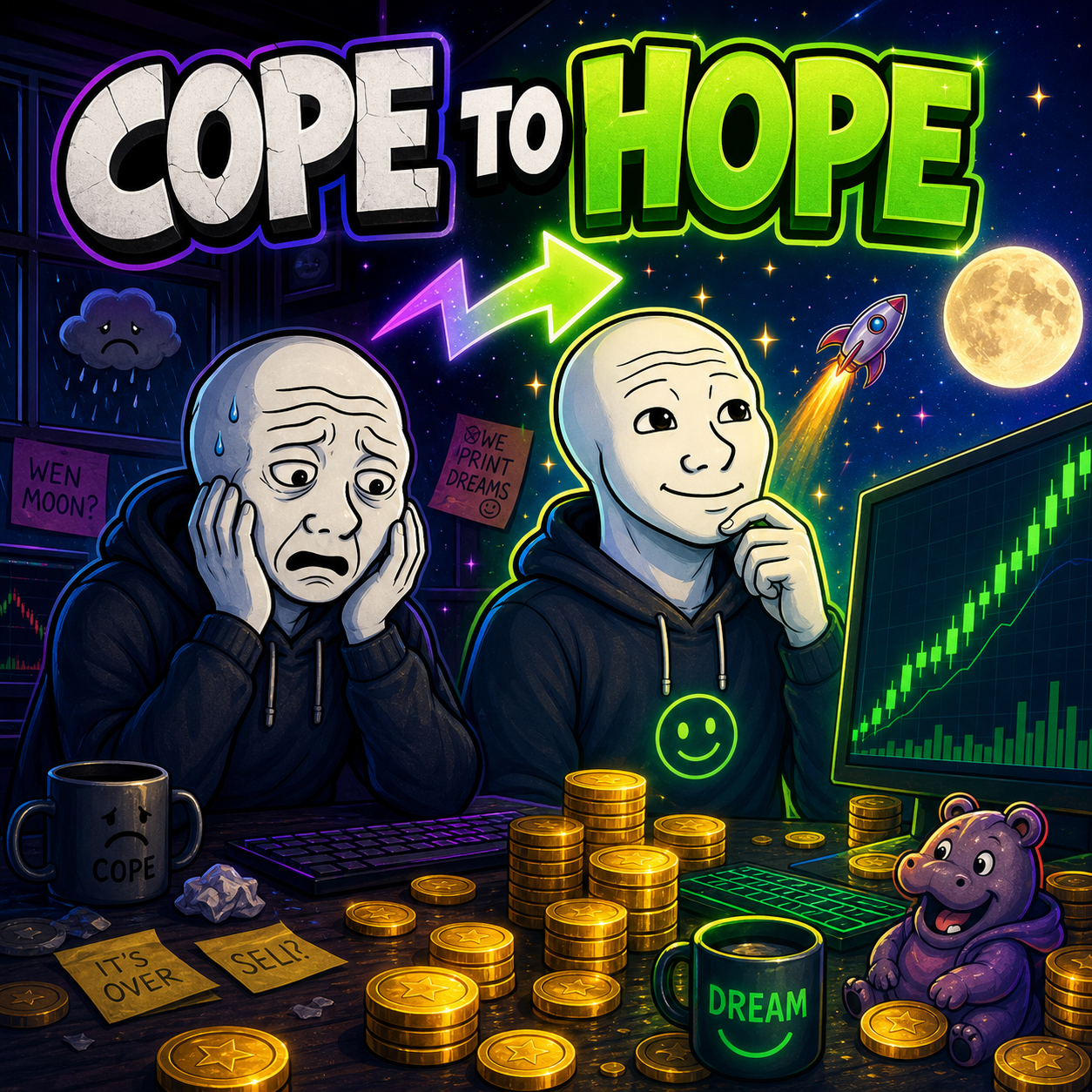 $DREAM cope to hope meme